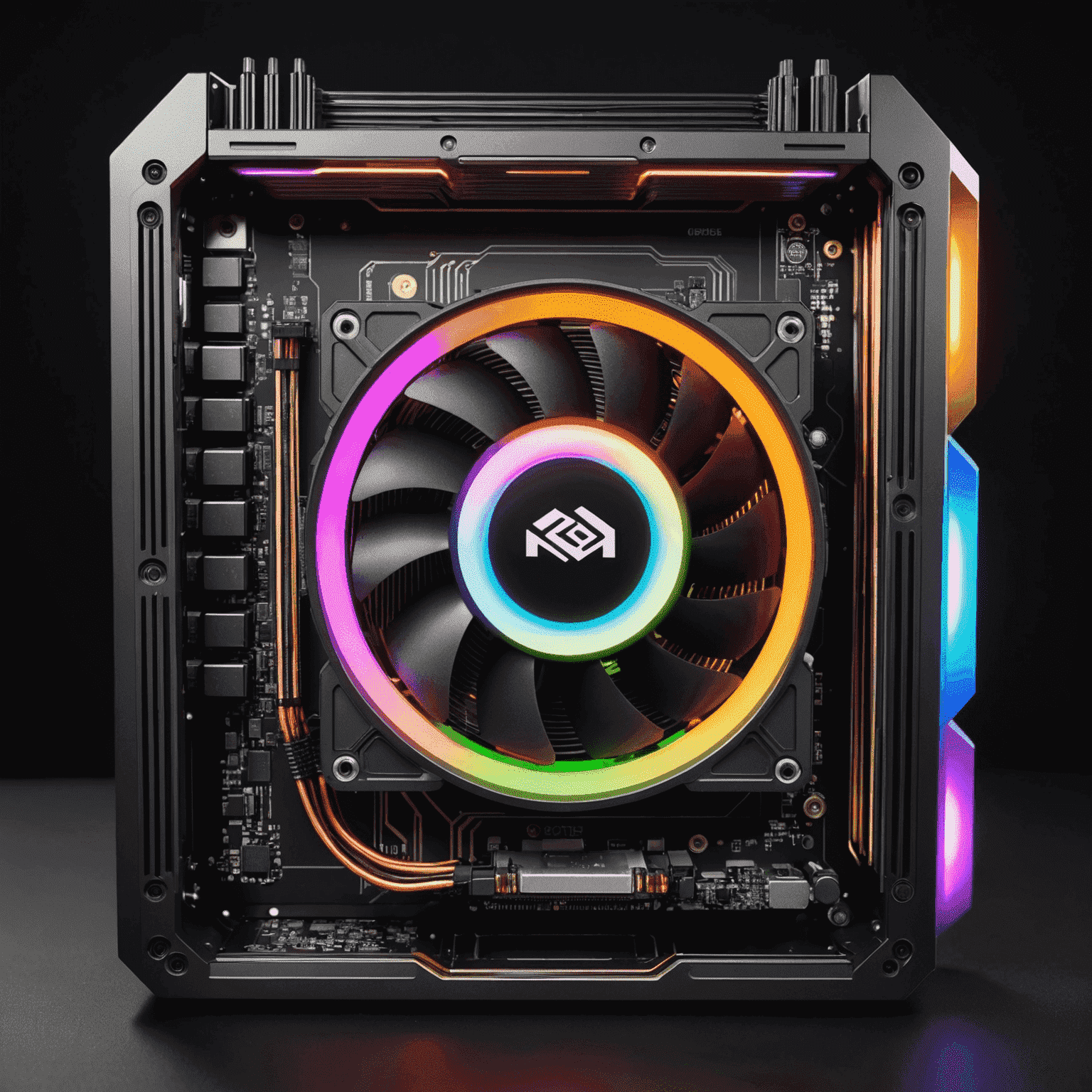 A high-performance gaming CPU with RGB lighting, showcasing its intricate architecture and cooling system